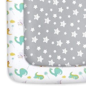 Moonsea Pack and Play 2 pack Mini Crib Sheets NEW IN BOX